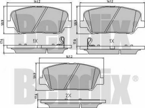 BENDIX 510788 - Гальмівні колодки, дискові гальма avtolavka.club