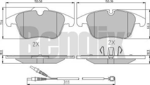 BENDIX 510782 - Гальмівні колодки, дискові гальма avtolavka.club