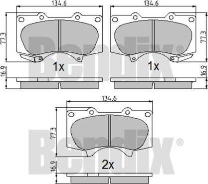 BENDIX 510731 - Гальмівні колодки, дискові гальма avtolavka.club