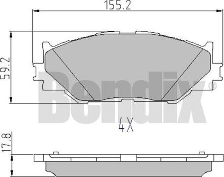 BENDIX 510732 - Гальмівні колодки, дискові гальма avtolavka.club