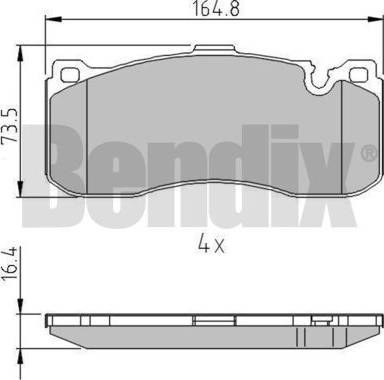 BENDIX 510724 - Гальмівні колодки, дискові гальма avtolavka.club