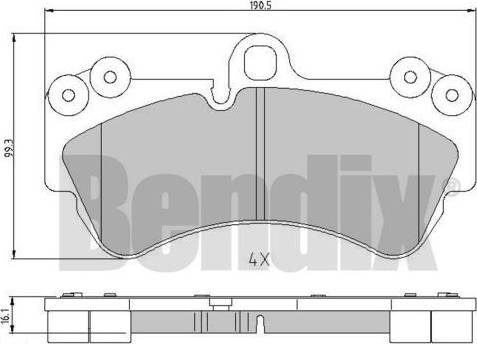 BENDIX 510725 - Гальмівні колодки, дискові гальма avtolavka.club