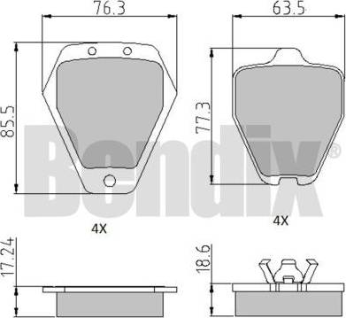 BENDIX 510726 - Гальмівні колодки, дискові гальма avtolavka.club