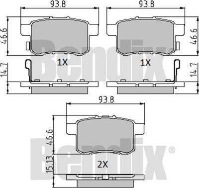 BENDIX 510728 - Гальмівні колодки, дискові гальма avtolavka.club