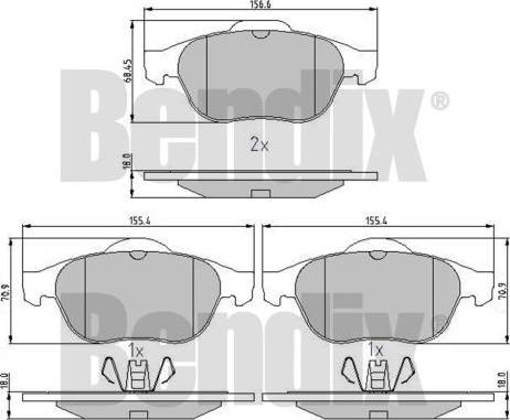 BENDIX 510770 - Гальмівні колодки, дискові гальма avtolavka.club