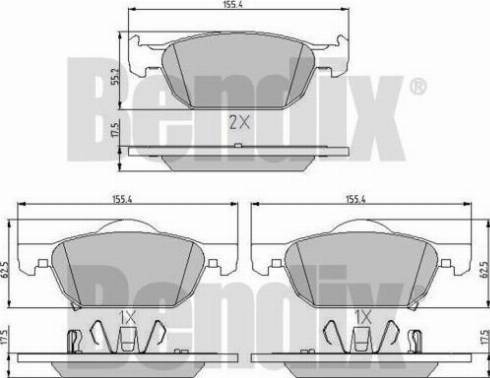 BENDIX 510772 - Гальмівні колодки, дискові гальма avtolavka.club