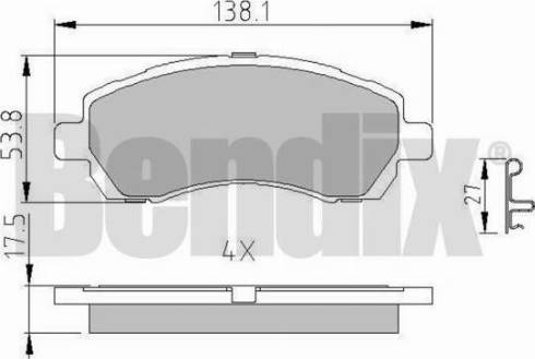 BENDIX 510777 - Гальмівні колодки, дискові гальма avtolavka.club