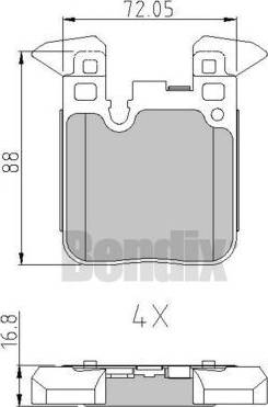 BENDIX 511054 - Гальмівні колодки, дискові гальма avtolavka.club