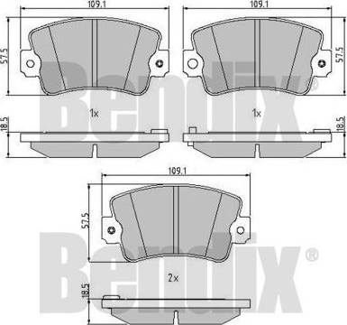 BENDIX 511010 - Гальмівні колодки, дискові гальма avtolavka.club