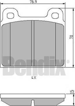 BENDIX 511017 - Гальмівні колодки, дискові гальма avtolavka.club