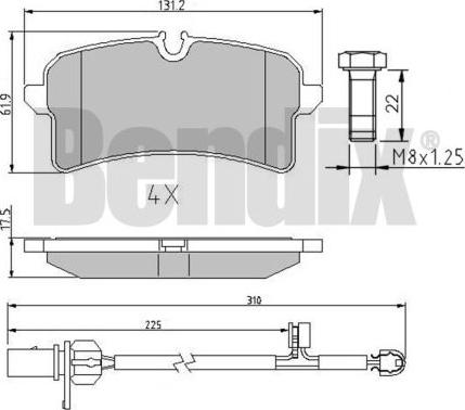 BENDIX 511073 - Гальмівні колодки, дискові гальма avtolavka.club