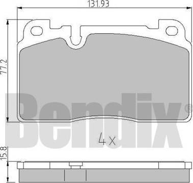 BENDIX 511119 - Гальмівні колодки, дискові гальма avtolavka.club