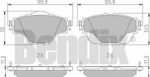 BENDIX 511171 - Гальмівні колодки, дискові гальма avtolavka.club