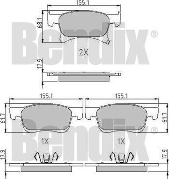 BENDIX 511266 - Гальмівні колодки, дискові гальма avtolavka.club