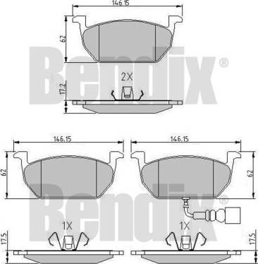 BENDIX 511201 - Гальмівні колодки, дискові гальма avtolavka.club