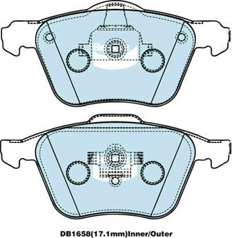 Bendix-AU DB1658 EURO+ - Гальмівні колодки, дискові гальма avtolavka.club