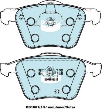 Bendix-AU DB1661 EURO+ - Гальмівні колодки, дискові гальма avtolavka.club