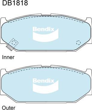 Bendix-AU DB1818 ULT - Гальмівні колодки, дискові гальма avtolavka.club