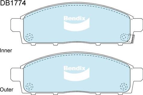 Bendix-AU DB1774 -4WD - Гальмівні колодки, дискові гальма avtolavka.club