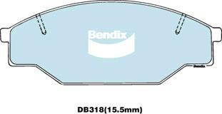 Bendix-AU DB318 HD - Гальмівні колодки, дискові гальма avtolavka.club