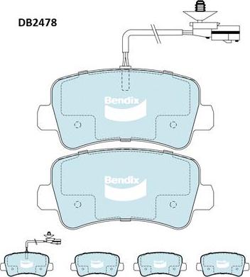 Bendix-AU DB2478 HD - Гальмівні колодки, дискові гальма avtolavka.club