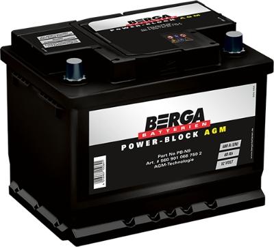 BERGA 5609010687502 - Стартерна акумуляторна батарея, АКБ avtolavka.club
