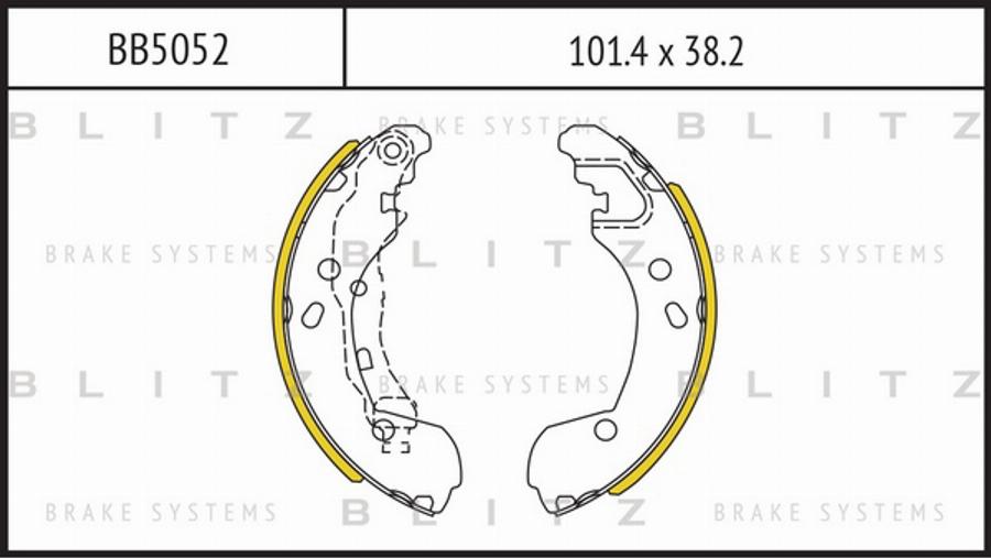 Blitz BB5052 - Комплект гальм, барабанний механізм avtolavka.club