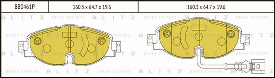 Blitz BB0461P - Гальмівні колодки, дискові гальма avtolavka.club
