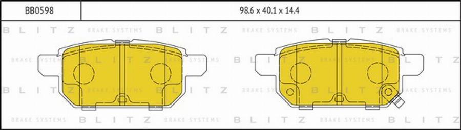 Blitz BB0598 - Гальмівні колодки, дискові гальма avtolavka.club