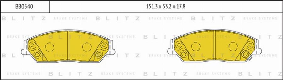 Blitz BB0540 - Гальмівні колодки, дискові гальма avtolavka.club