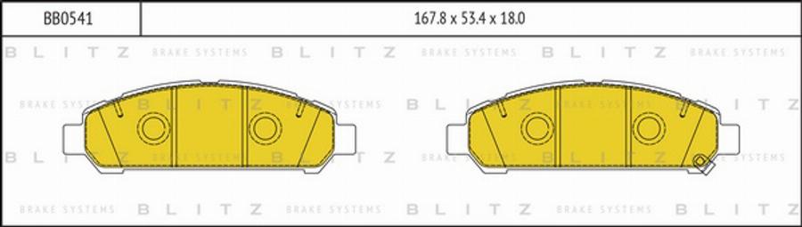 Blitz BB0541 - Гальмівні колодки, дискові гальма avtolavka.club