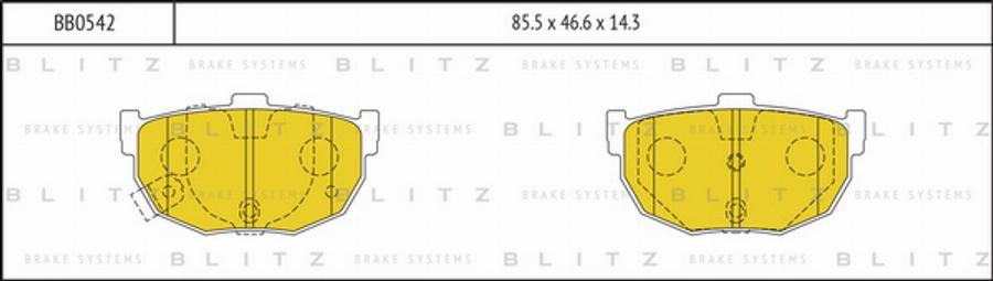 Blitz BB0542 - Гальмівні колодки, дискові гальма avtolavka.club