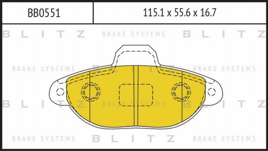 Blitz BB0551 - Гальмівні колодки, дискові гальма avtolavka.club