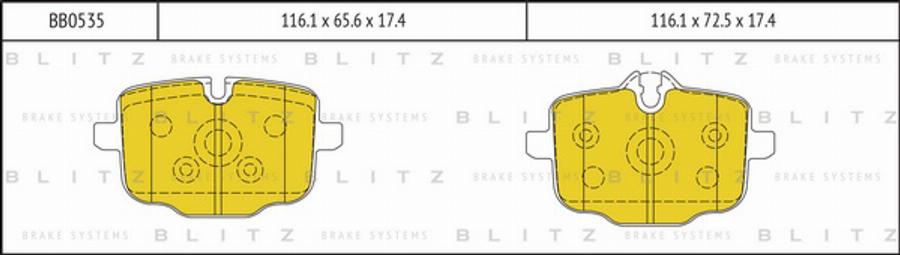 Blitz BB0535 - Гальмівні колодки, дискові гальма avtolavka.club