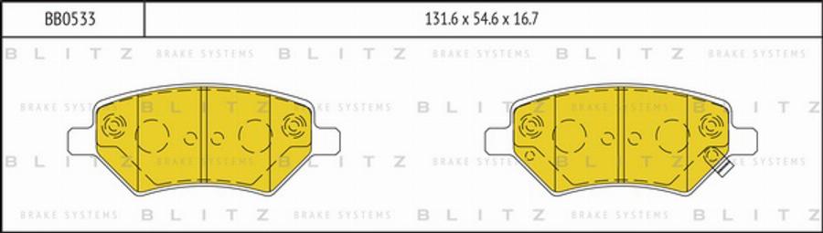 Blitz BB0533 - Гальмівні колодки, дискові гальма avtolavka.club
