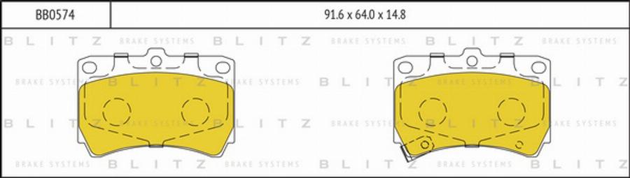 Blitz BB0574 - Гальмівні колодки, дискові гальма avtolavka.club