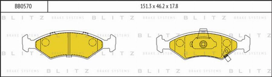 Blitz BB0570 - Гальмівні колодки, дискові гальма avtolavka.club