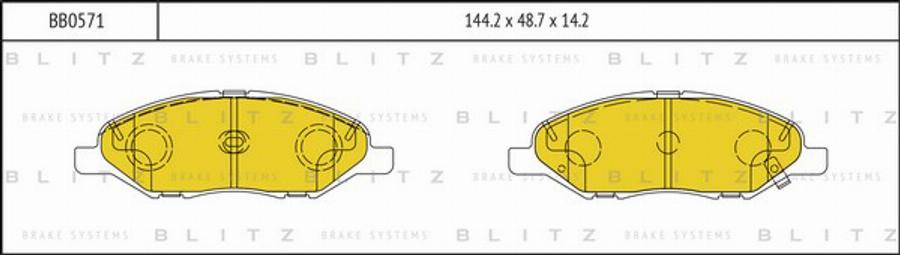 Blitz BB0571 - Гальмівні колодки, дискові гальма avtolavka.club