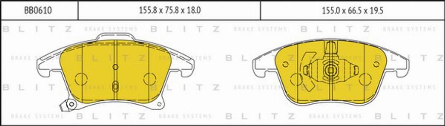 Blitz BB0610 - Гальмівні колодки, дискові гальма avtolavka.club