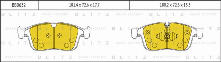Blitz BB0632 - Гальмівні колодки, дискові гальма avtolavka.club