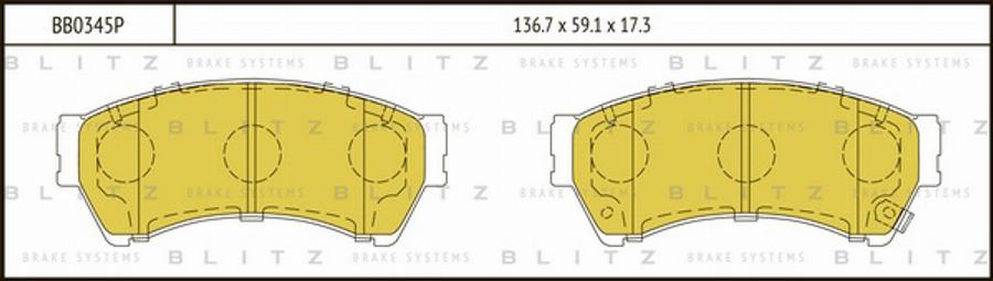 Blitz BB0345P - Гальмівні колодки, дискові гальма avtolavka.club