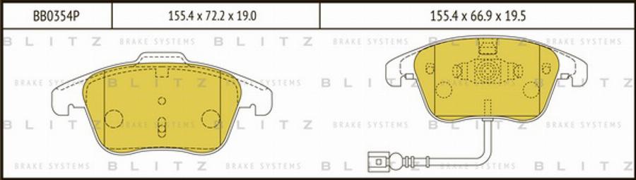 Blitz BB0354P - Гальмівні колодки, дискові гальма avtolavka.club