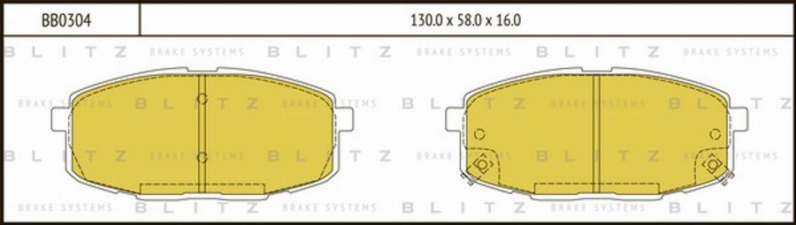 Blitz BB0304 - Гальмівні колодки, дискові гальма avtolavka.club