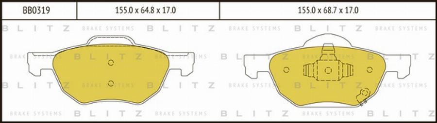 Blitz BB0319 - Гальмівні колодки, дискові гальма avtolavka.club