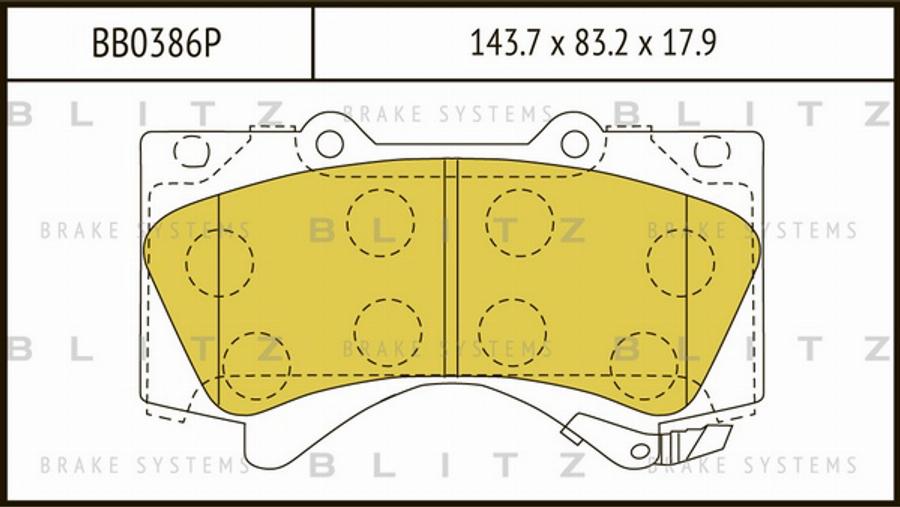 Blitz BB0386P - Гальмівні колодки, дискові гальма avtolavka.club