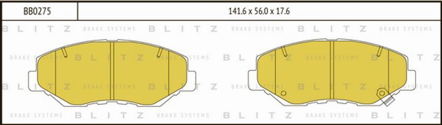 Blitz BB0275 - Гальмівні колодки, дискові гальма avtolavka.club