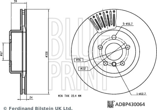 Blue Print ADBP430064 - Гальмівний диск avtolavka.club