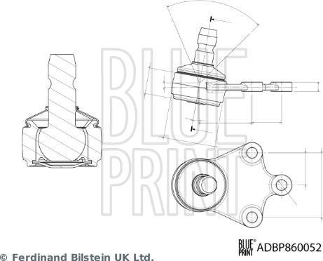 Blue Print ADBP860052 - Шарова опора, несучий / направляючий шарнір avtolavka.club