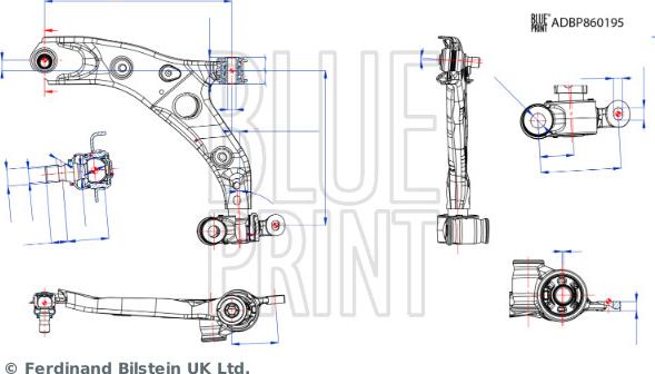 Blue Print ADBP860195 - Важіль незалежної підвіски колеса avtolavka.club