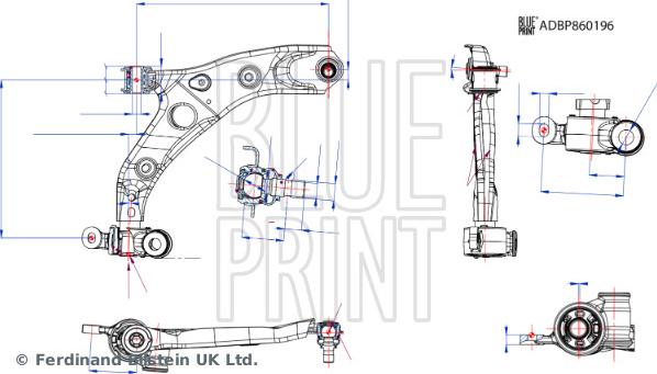 Blue Print ADBP860196 - Важіль незалежної підвіски колеса avtolavka.club